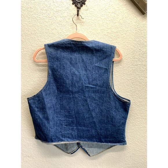 Levi's 70s Vintage Orange Tab Single Thread Stitching USA Made Vest Large - Picture 7 of 10